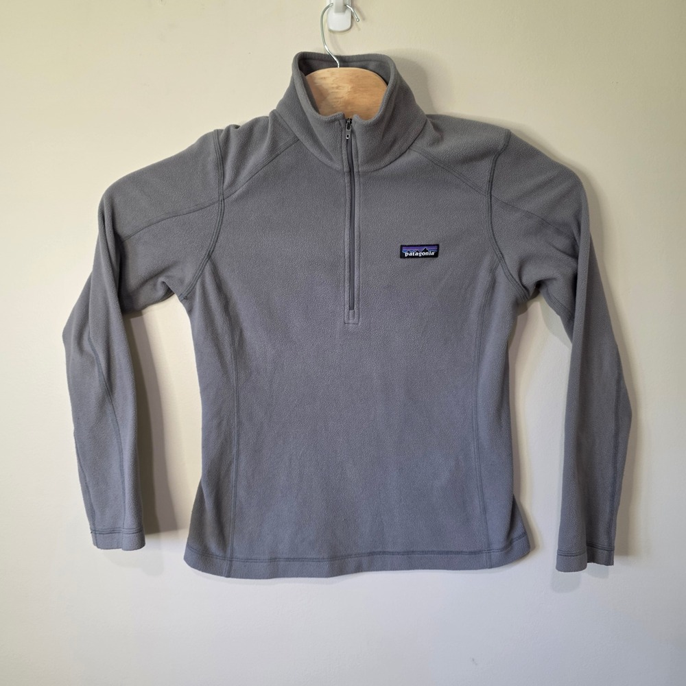 Patagonia Micro D Fleece Pullover Womens Small Gray 1/4 Zip 26278 Gorpcore Cozy